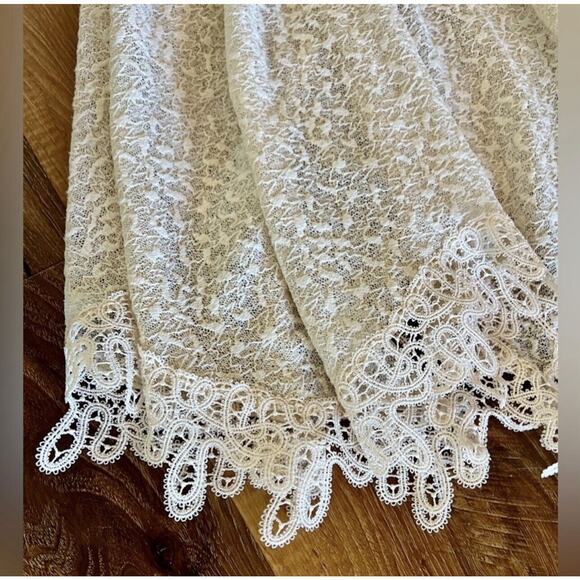 Free People S Romantic‎ Ivory & Black Lace Boho Summer Festival Gypsy Dress NWOT - Picture 11 of 13